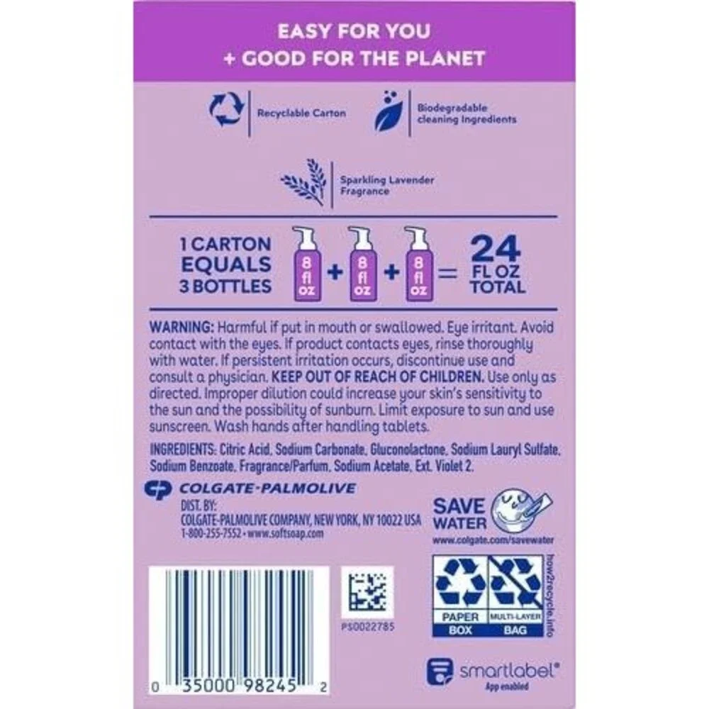Lot of 2 Softsoap Hand Soap Tablets Sparkling Lavender Refill Tablets - 3ct Each